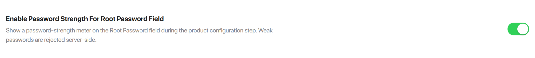 One switch, on the Order Process tab.