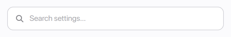 The search box sits above the panel, outside the form.